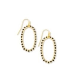 KENDRA SCOTT Elle open frame earring gold black spinel