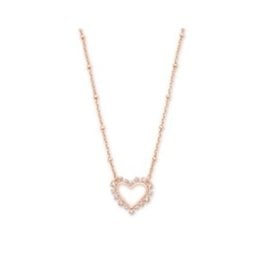 KENDRA SCOTT Ari heart crystal pendant necklace rose gold