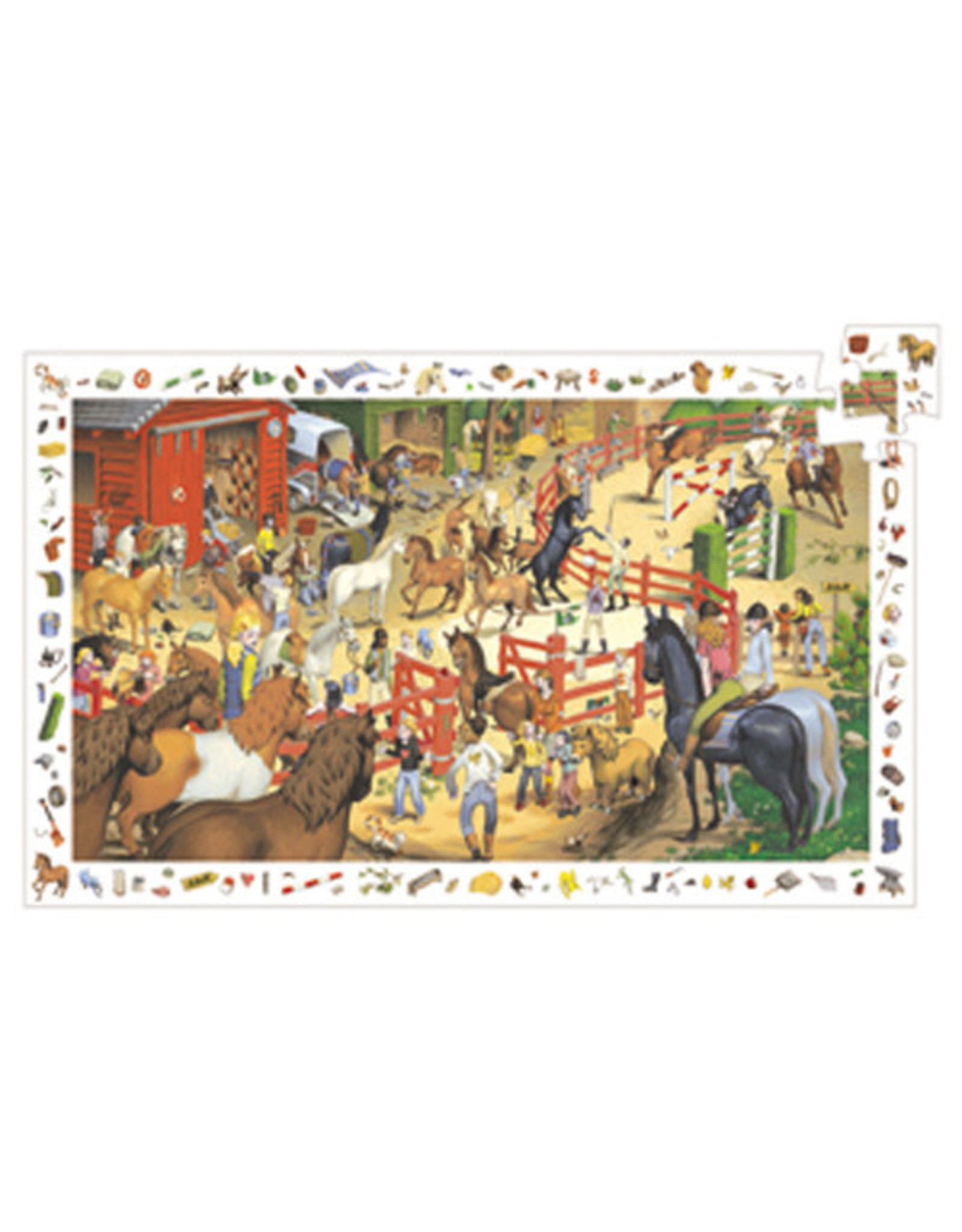 Djeco 200 Pieces Observation Puzzle Discovery Horse Riding