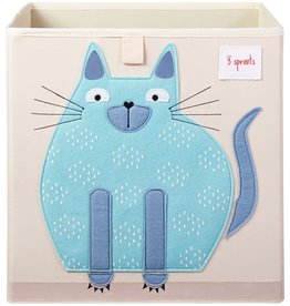 3 Sprouts Storage Box Blue Cat