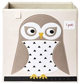 3 Sprouts Storage Box White Owl