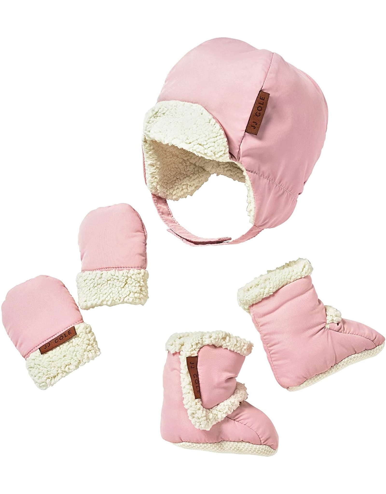 JJ Cole Bomber Hat Set, Blush Pink