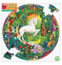 Eeboo 500 pcs. Unicorn Garden Round Puzzle