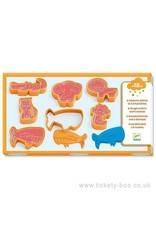 Djeco Modelling Clay 6 Cookie Cutters 6 Stamps Wild Animals