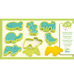 Djeco Modelling Clay 6 Cookie Cutters 6 Stamps Pet Animals