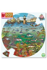 Eeboo 500 pcs. Fish and Boat Round Puzzle