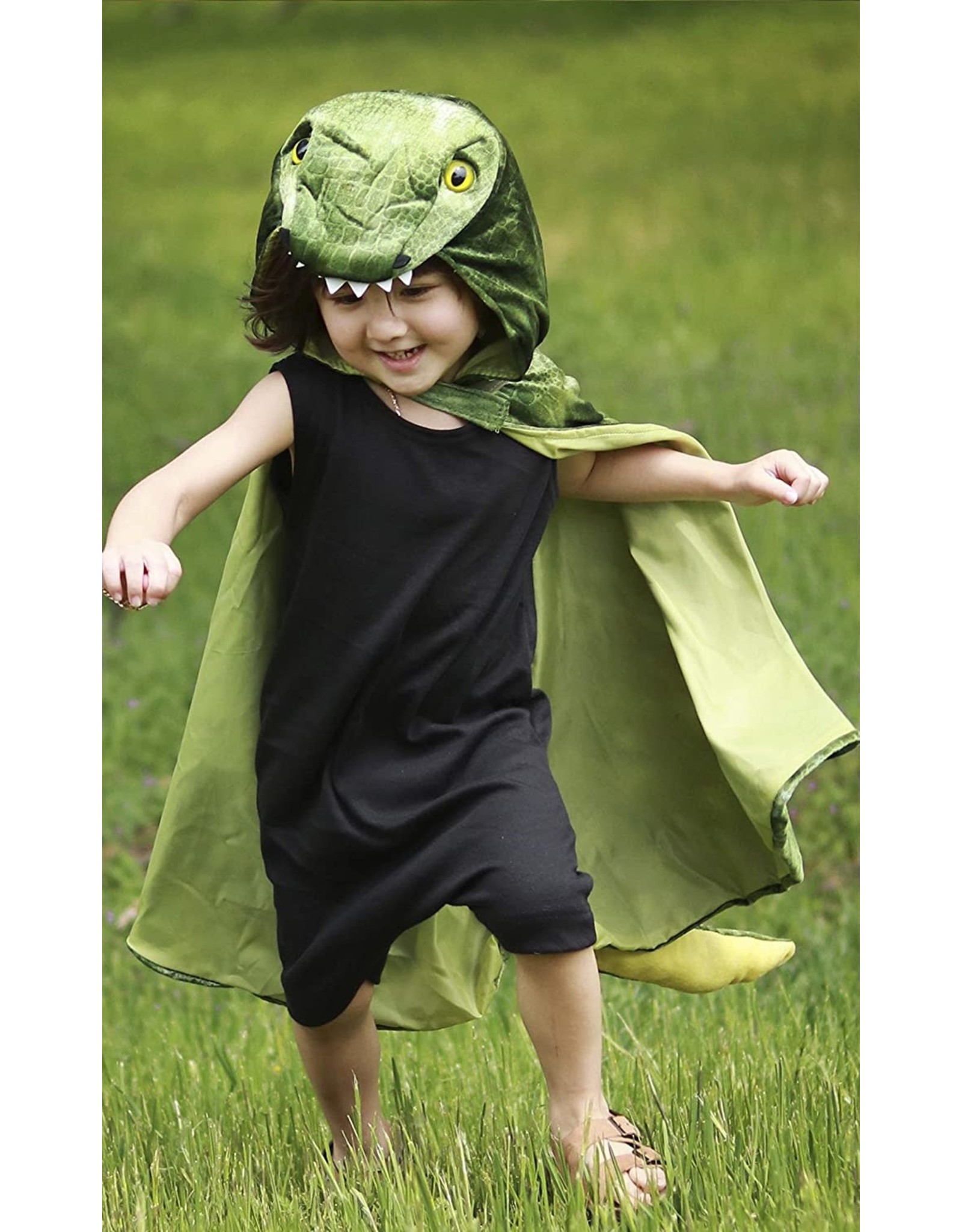 Great Pretenders T-Rex Hooded Cape Green 4-5