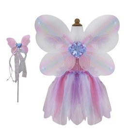 Great Pretenders Butterfly Dress with Wings & Wand, Pink/Multi, Size 5-6