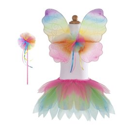 Great Pretenders Neon Rainbow Tutu with Wings & Wand Size 4-6
