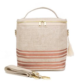 So Young Linen Lunch Poche Rose Gold Horizontal Stripe