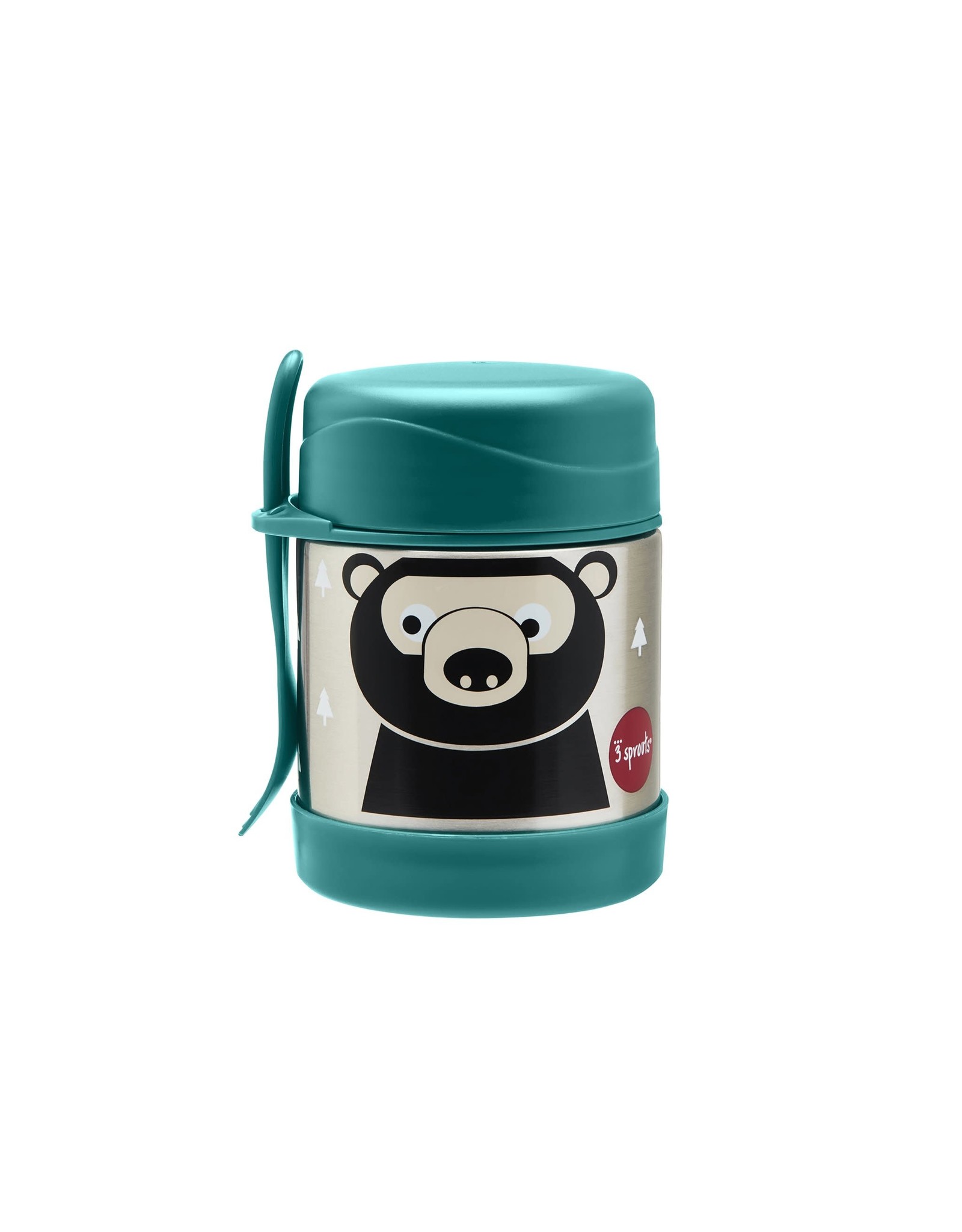 3 Sprouts Stainless Steel Food Jar Teal Bear