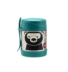 3 Sprouts Stainless Steel Food Jar Teal Bear