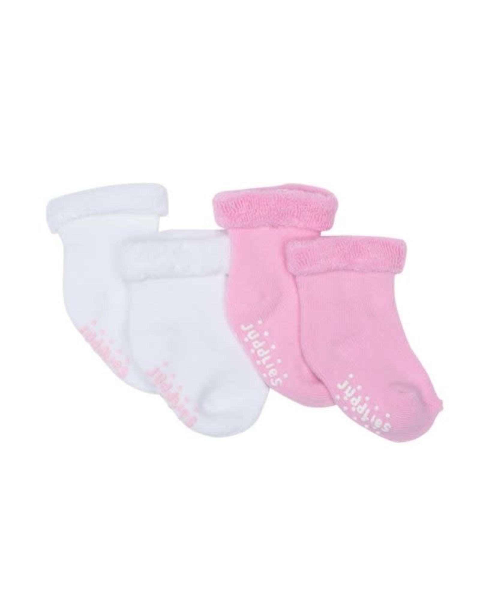 Juddlies Infant Socks 2 pairs Pink & White