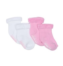 Juddlies Infant Socks 2 pairs Pink & White