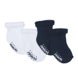 Juddlies Infant Socks 2 pairs Navy & White