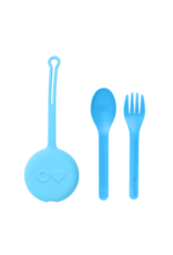 OmieLife Fork, Spoon & Pod Set, Capri Blue