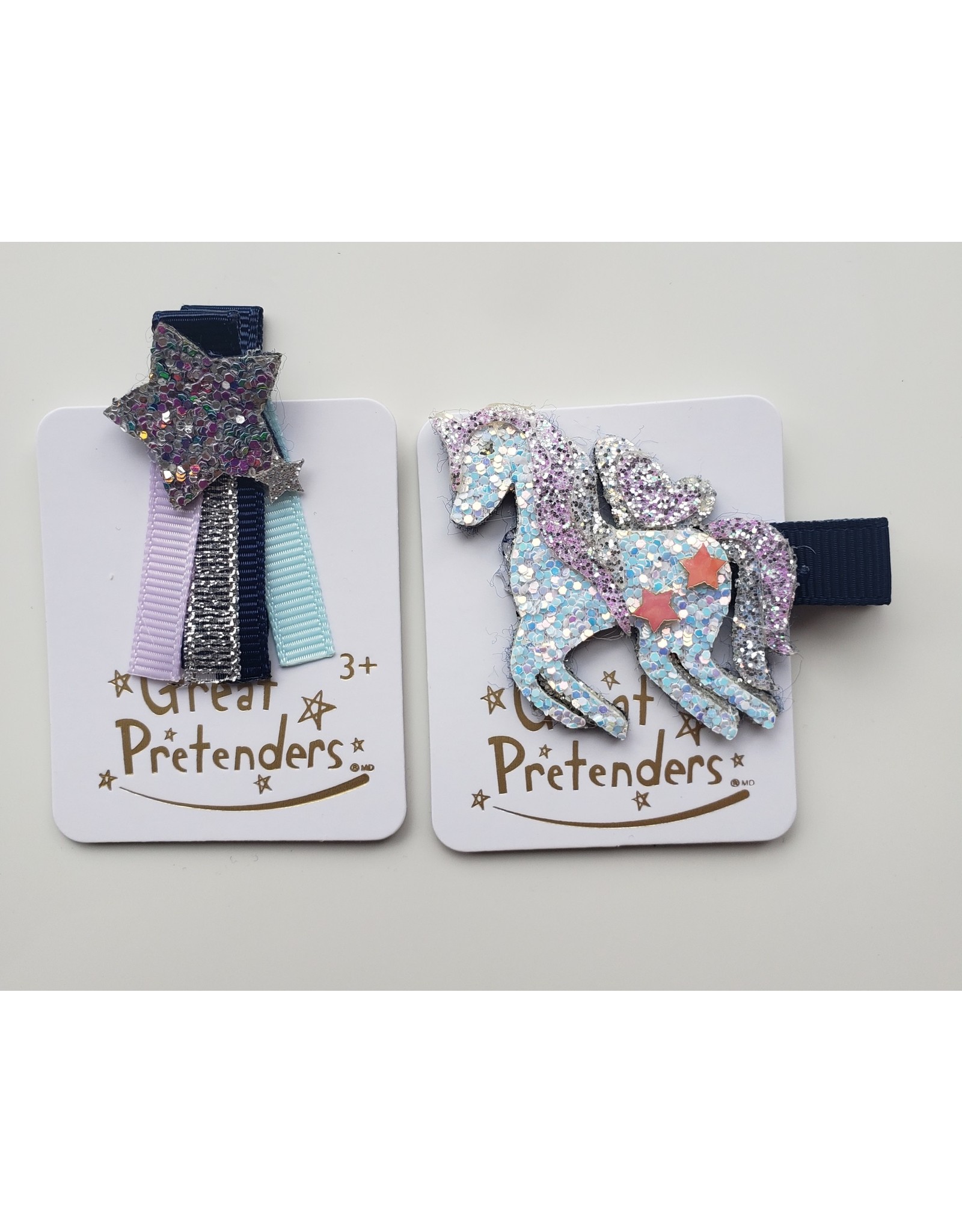 Great Pretenders Boutique Navy Unicorn Star Hairclip