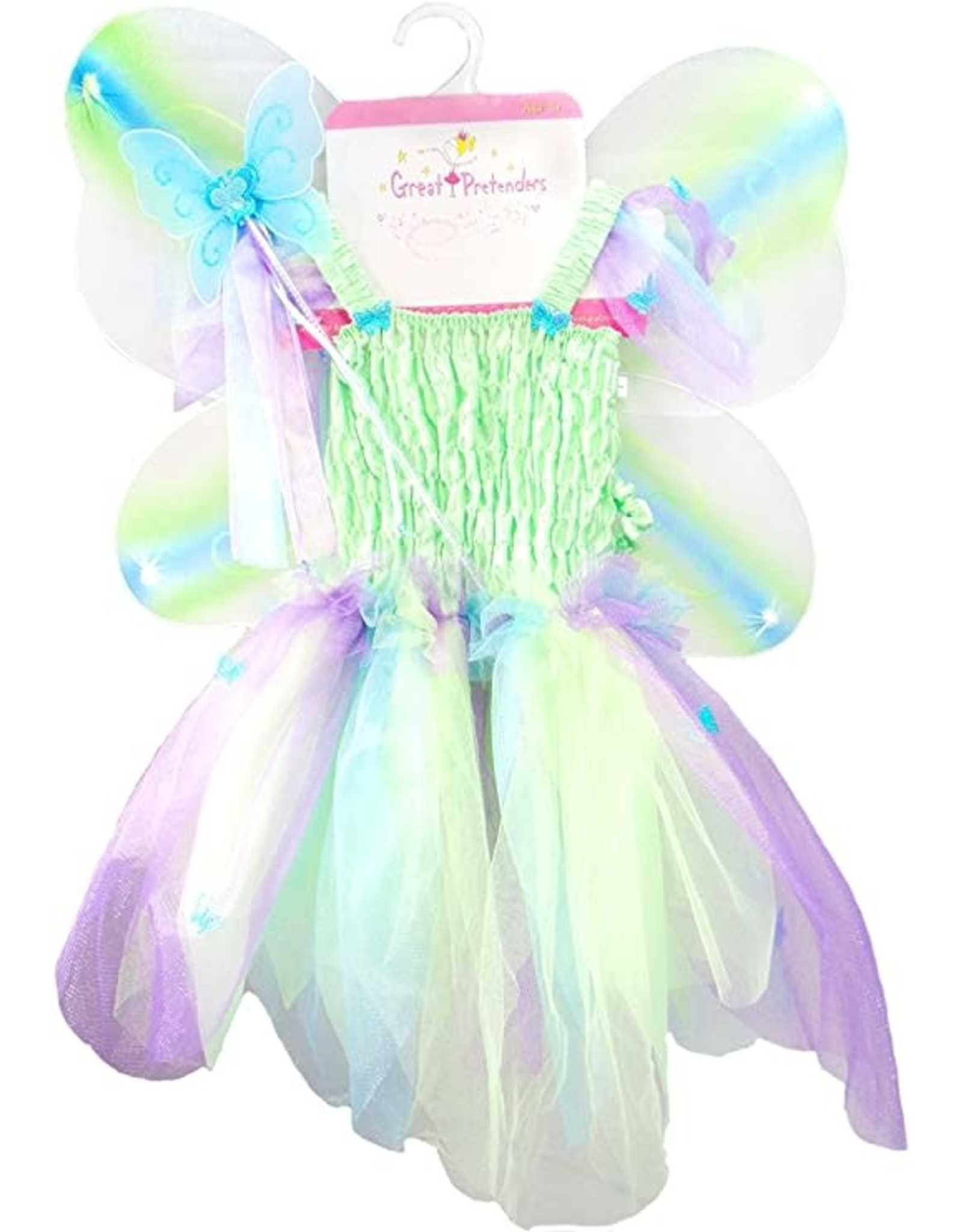 Great Pretenders Butterfly Dress with Wings & Wand Multi Size 5-6