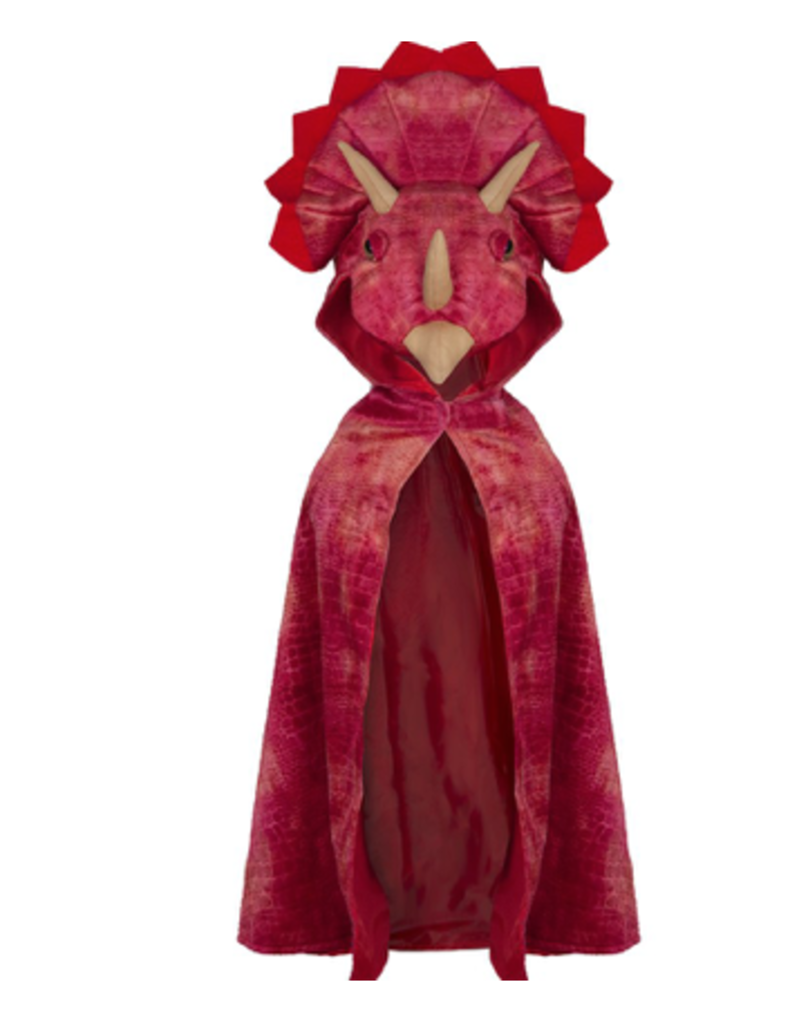 Great Pretenders Triceratops Hooded Cape Red 4-5