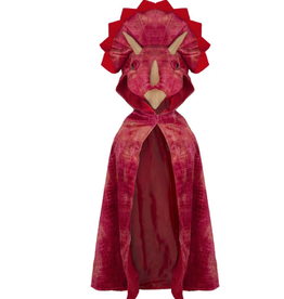 Great Pretenders Triceratops Hooded Cape Red 4-5