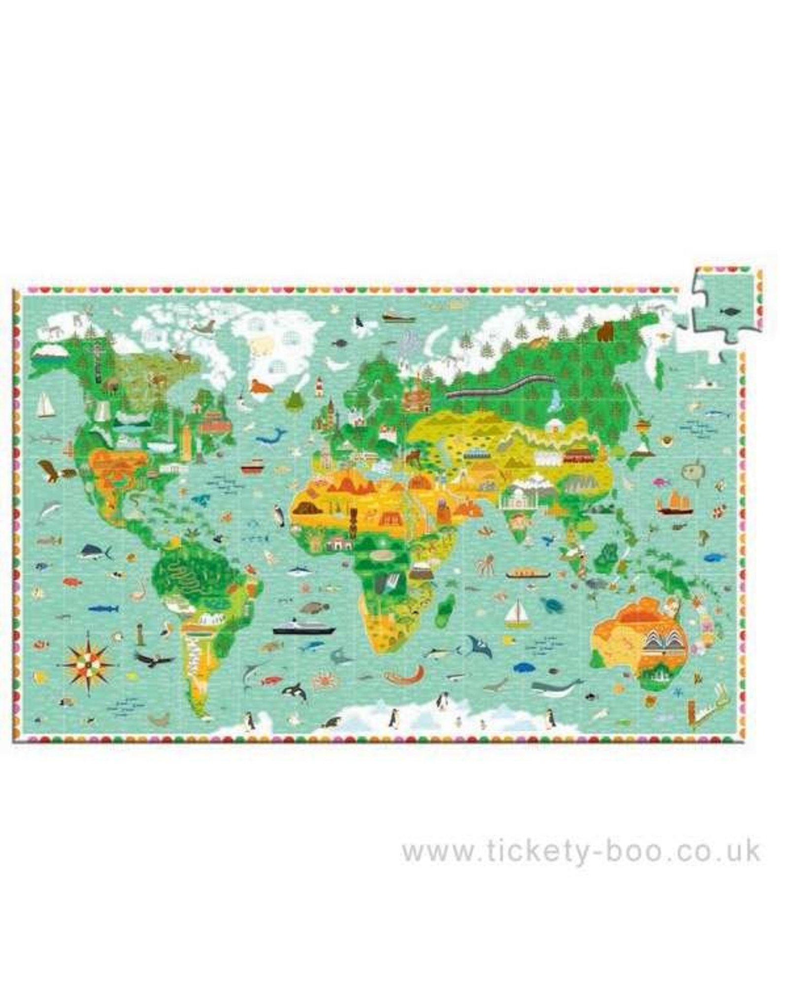Djeco 200 Pieces Observation Puzzle Around the World