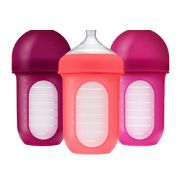 Boon Nursh Silicone Bottle Pink  3 Pack 8oz