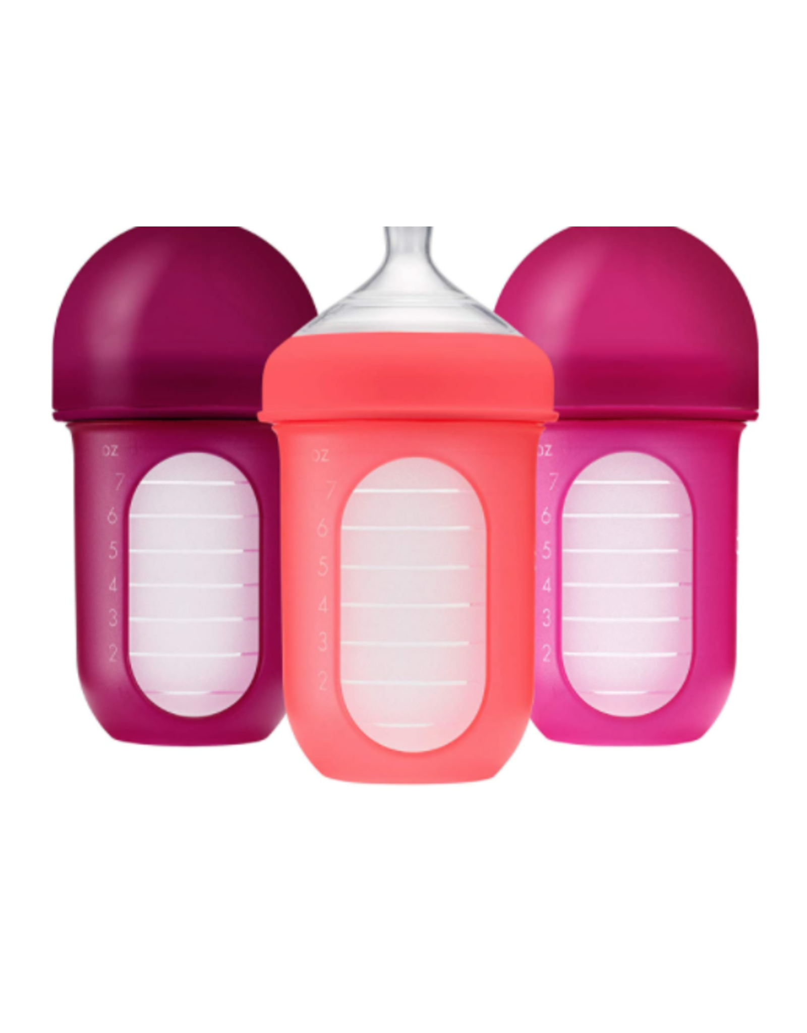 Boon Nursh Silicone Bottle Pink  3 Pack 8oz