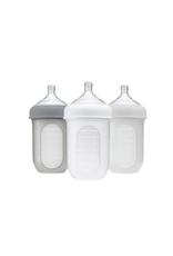 Boon Nursh Silicone Bottle Gray 3 Pack 8oz