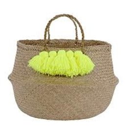 Meri Meri Neon Yellow Tassel Basket