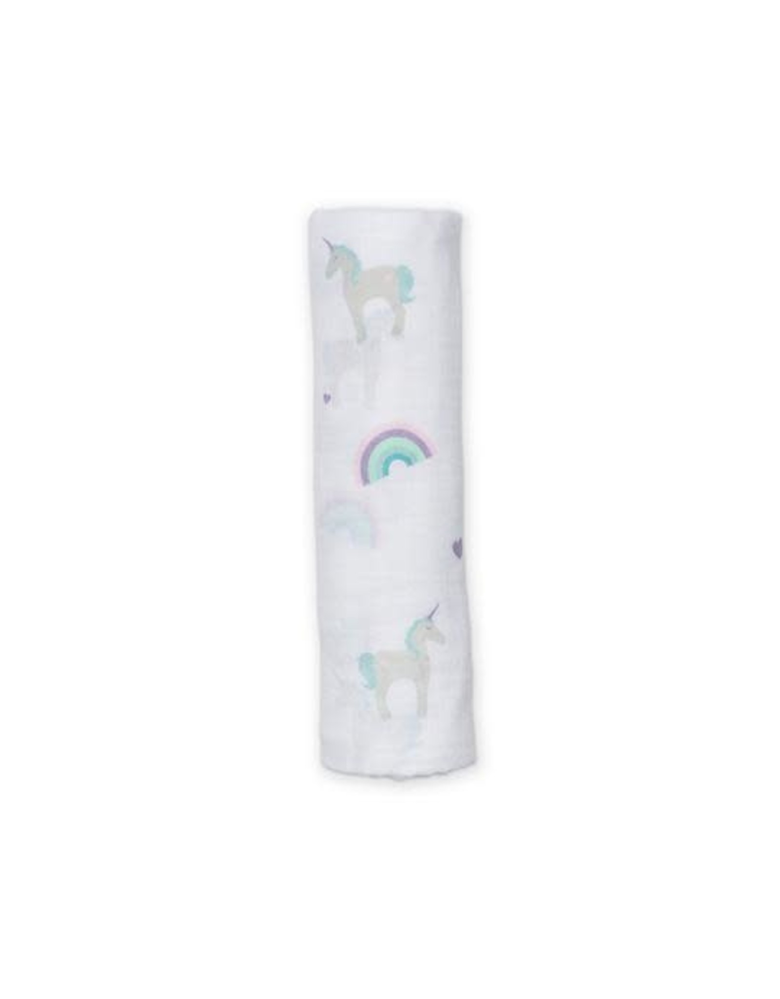 Lulujo Baby Lulujo Cotton Muslin Swaddle Rainbows & Unicorns