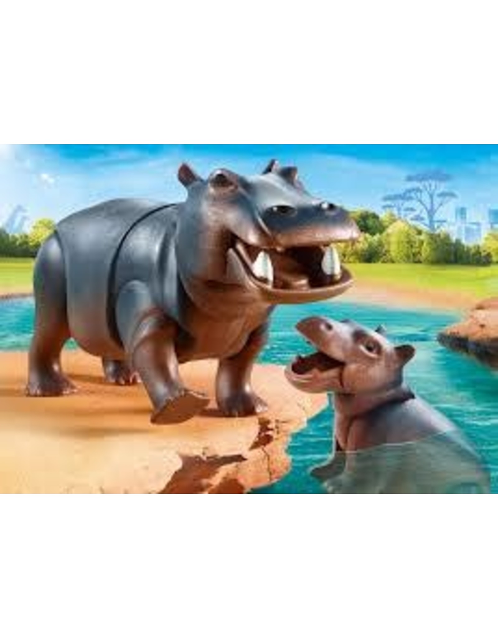 Playmobil Hippo With Calf