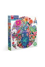 Eeboo 500 pcs. Birds and Flowers Round Puzzle