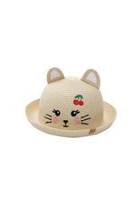 FlapJackKids Straw Hat Cat Large
