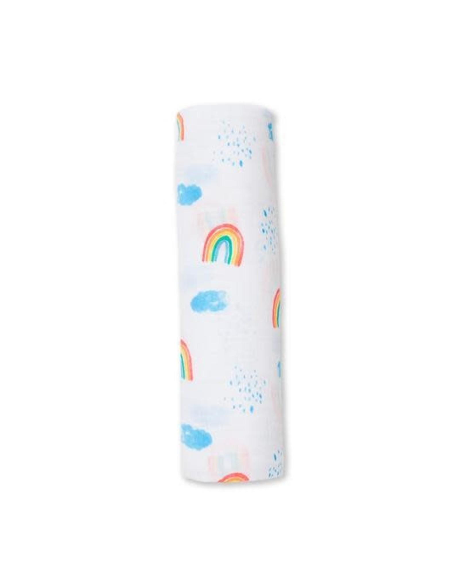 Lulujo Baby Lulujo Swaddle Blanket Muslin Cotton Rainbow Sky