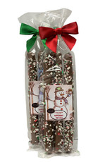 anDea Chocolates Milk & White Chocolate Covered Pretzels with Peppermint Candy