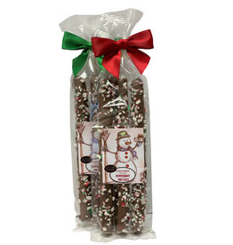 anDea Chocolates Milk & White Chocolate Covered Pretzels with Peppermint Candy