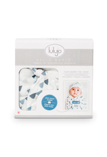 Lulujo Baby Lulujo Hello World Blanket & Knotted Hat Navy Triangles