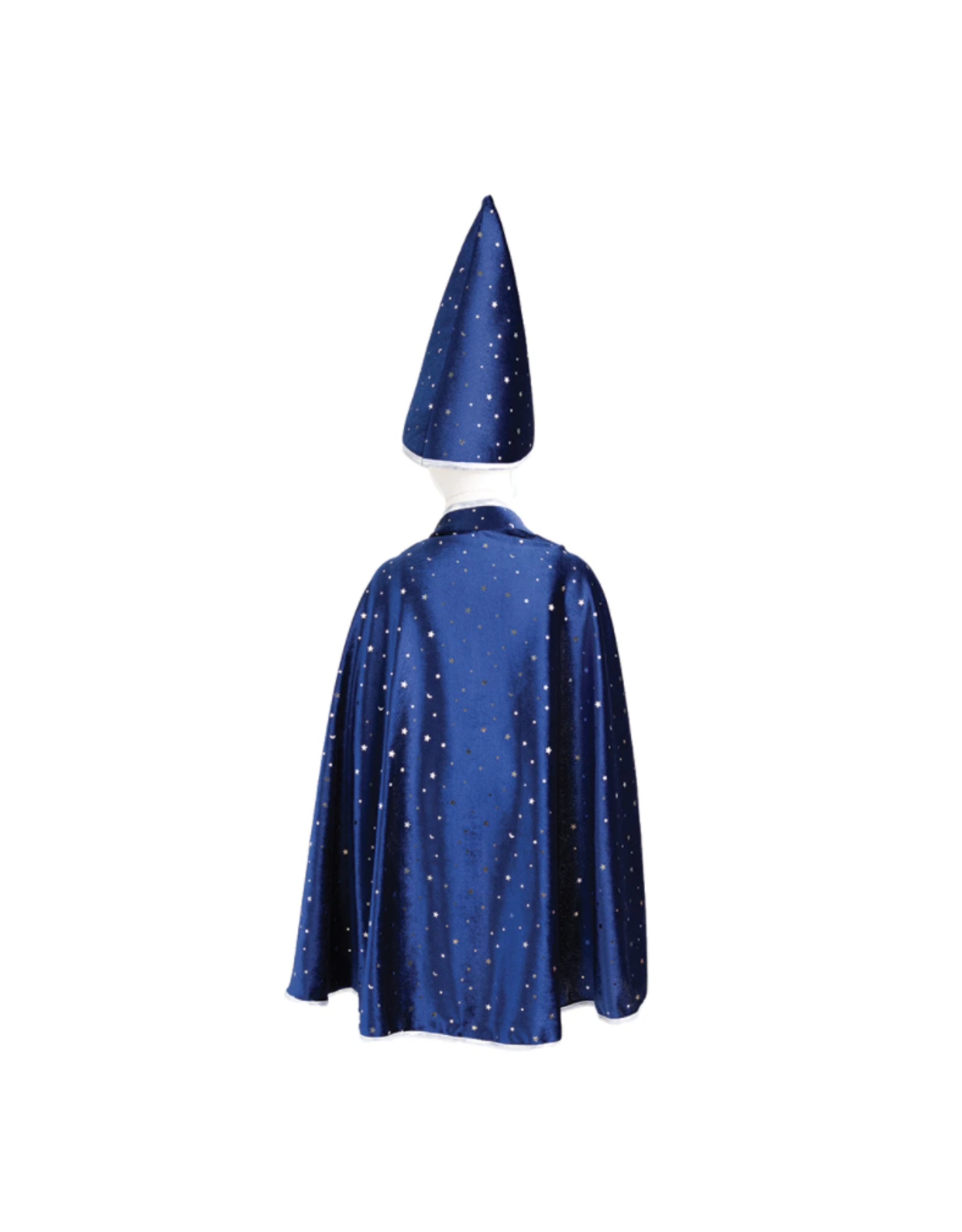 Great Pretenders Glitter Wizard Cape & Hat Blue 4-6