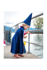 Great Pretenders Glitter Wizard Cape & Hat Blue 4-6