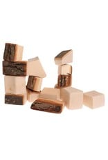 Grimm's Spiel & Holz Design Blocks Large With Bark, Natural 15 pcs