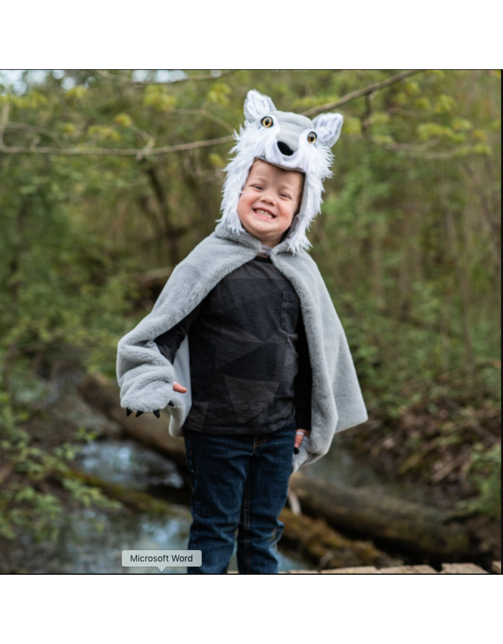 Great Pretenders Woodland Wolf Cape 4-6