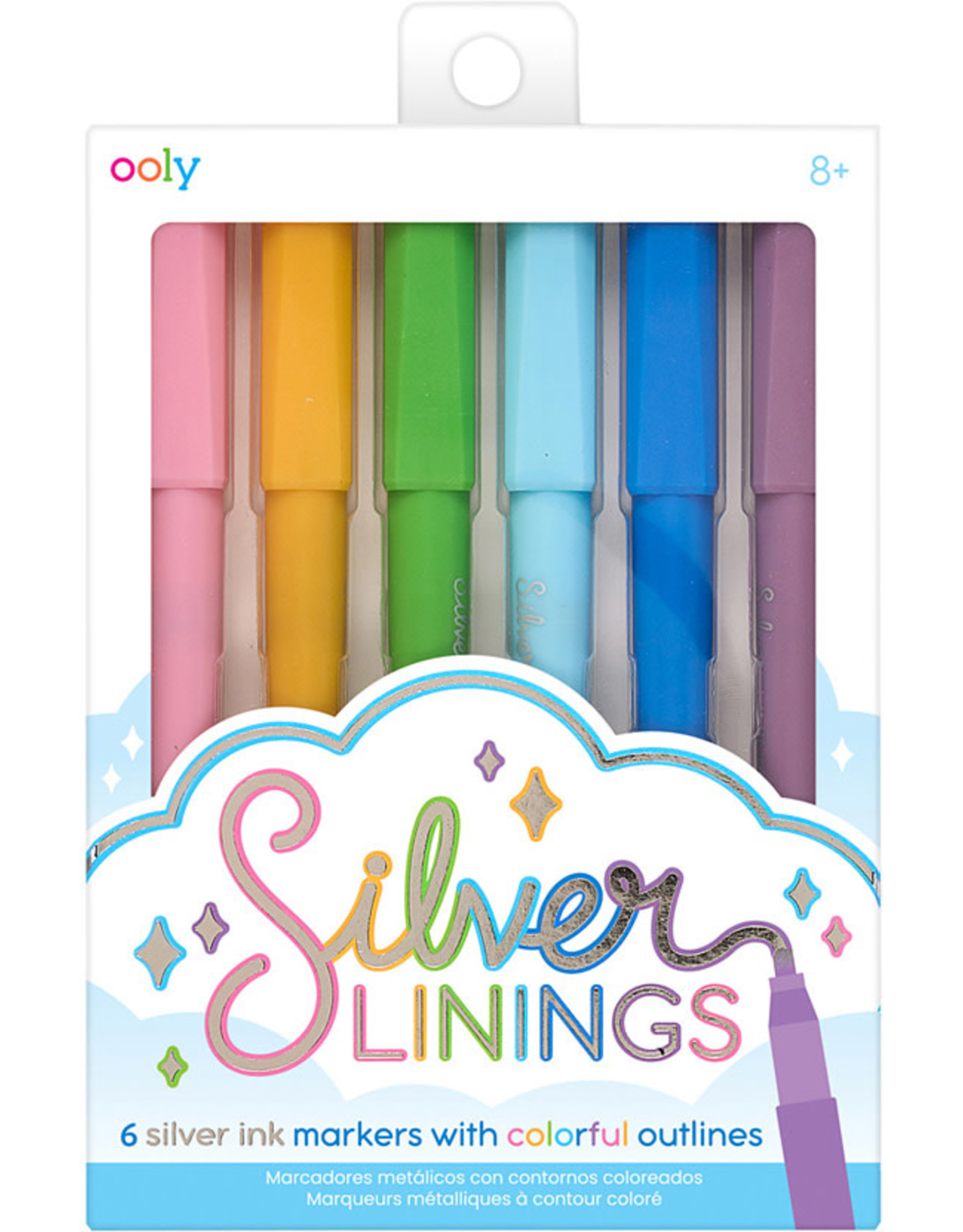 Ooly Silver Linings Outline Markers, Set of 6