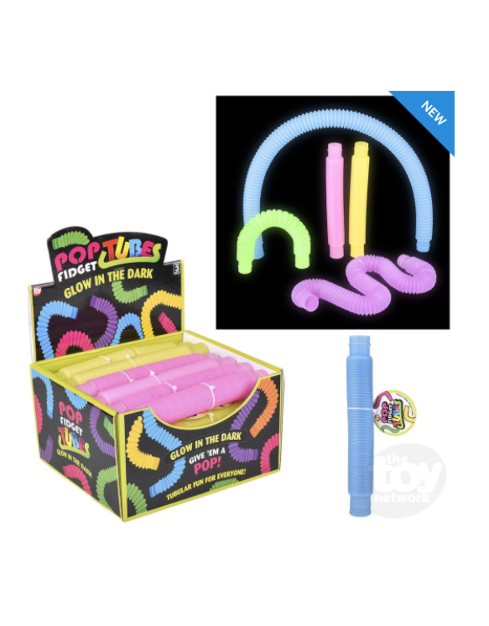 The Toy Network Glow in the Dark Pop Fidget Tube 9"