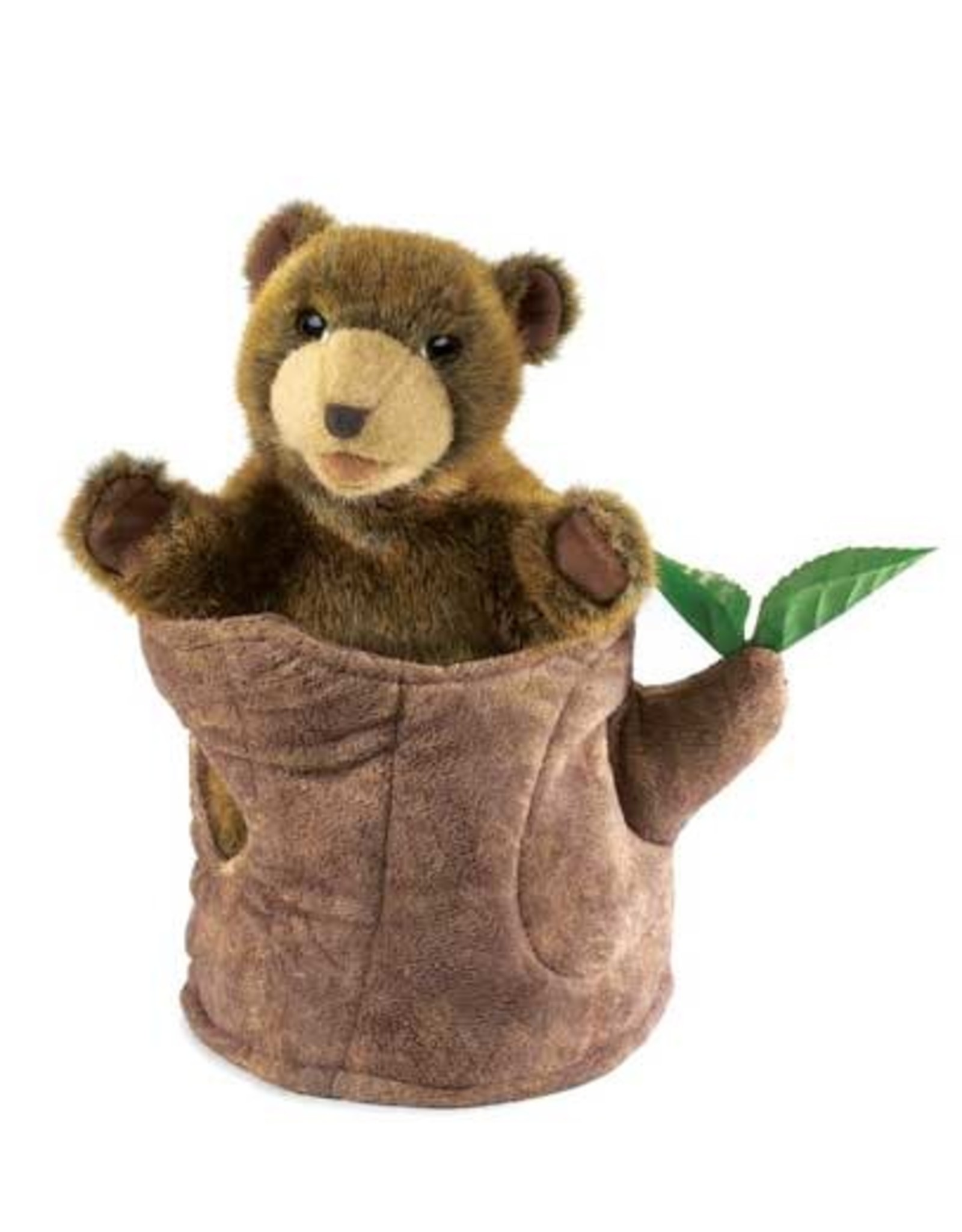 Folkmanis Bear in Tree Stump Puppet