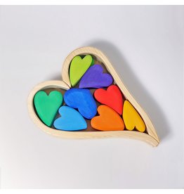 Grimm's Spiel & Holz Design Building Sets, Hearts Rainbow