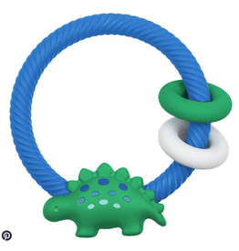 Itzy Ritzy Silicone Teether Rattle, Dino