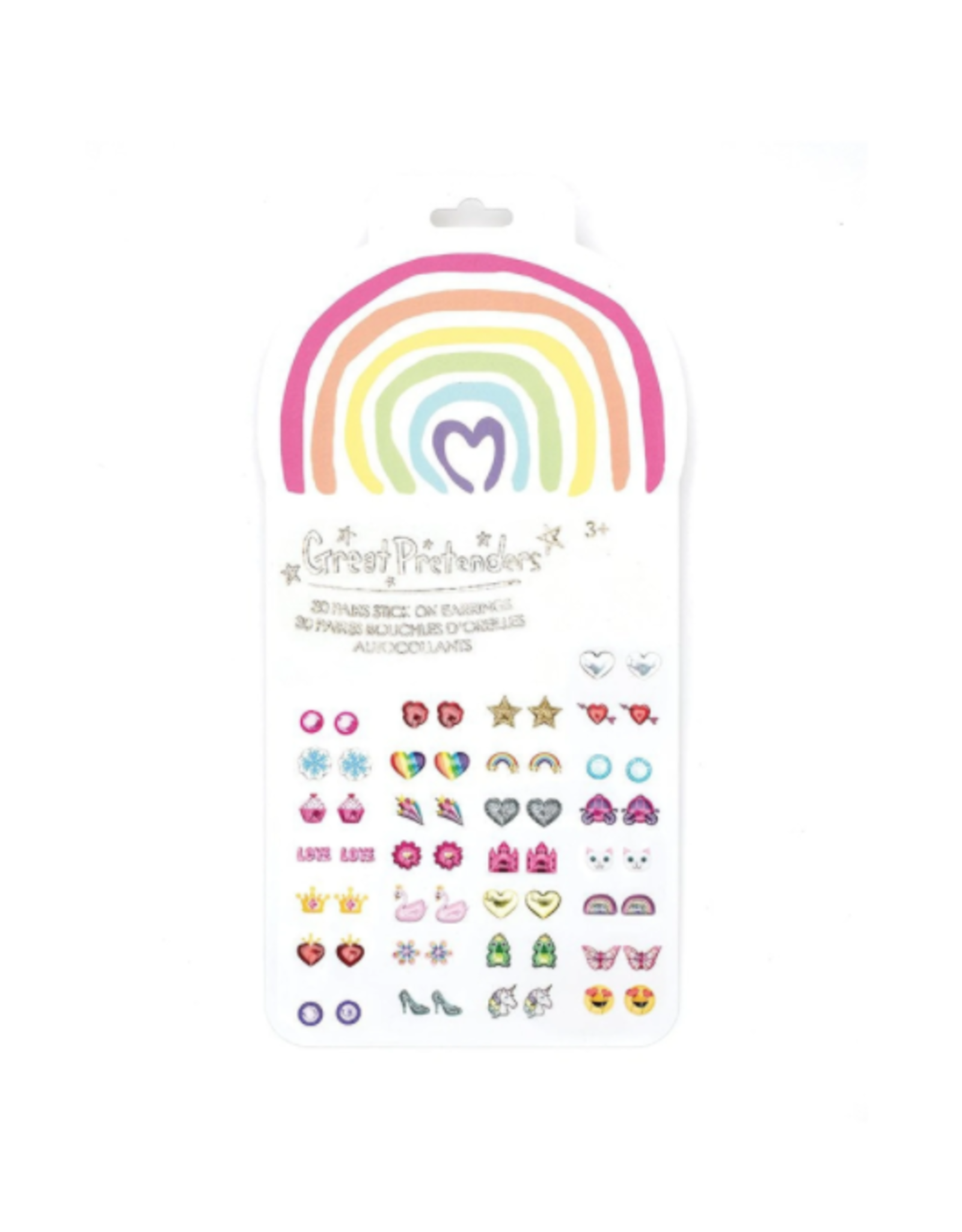 Great Pretenders Rainbow Love Sticker Earrings, 30 pairs