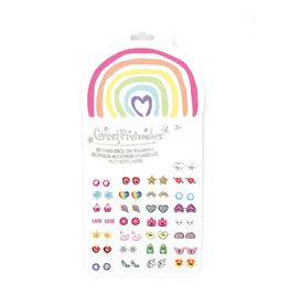 Great Pretenders Rainbow Love Sticker Earrings, 30 pairs