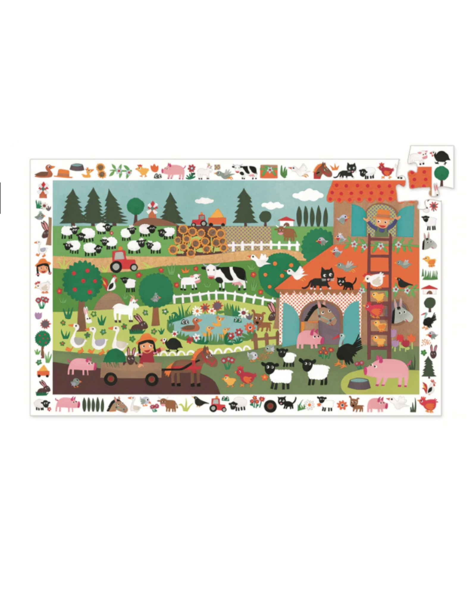 Djeco 35 Piece Observation Puzzle The Farm