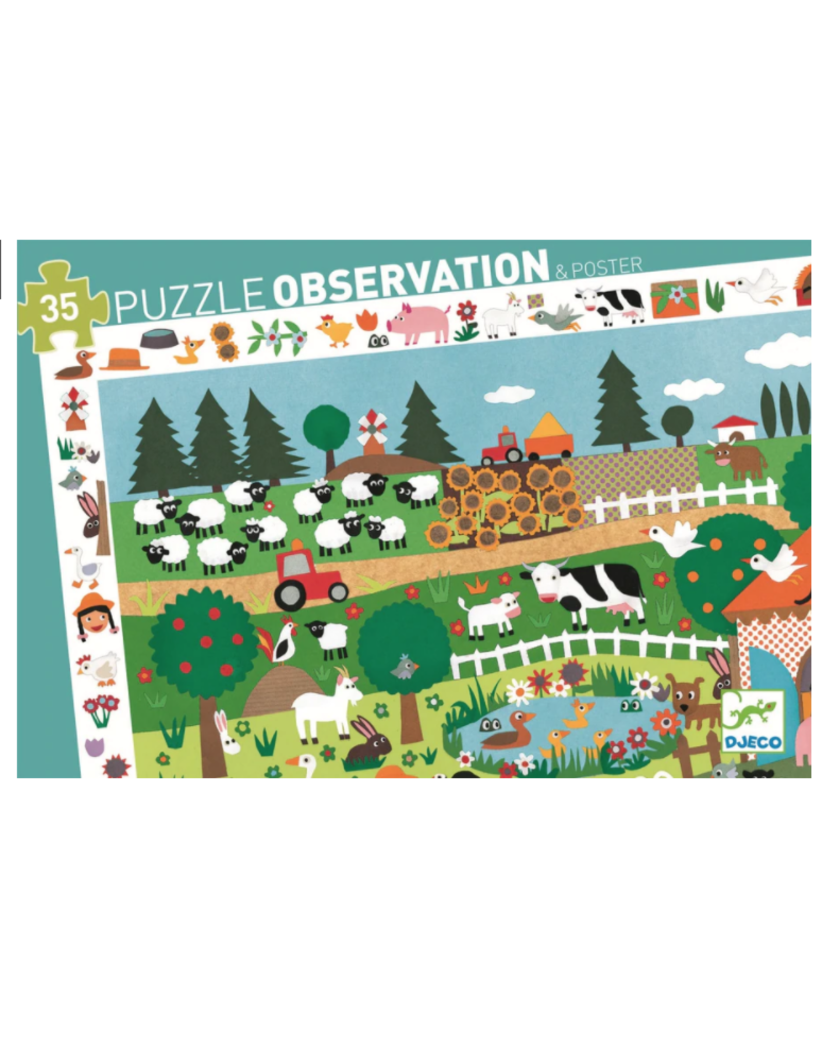 Djeco 35 Piece Observation Puzzle The Farm